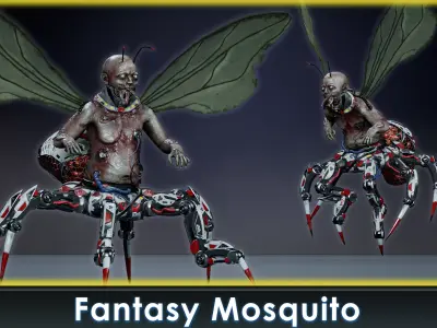 Fantasy Cyborg - Mosquito Low-poly 3D model