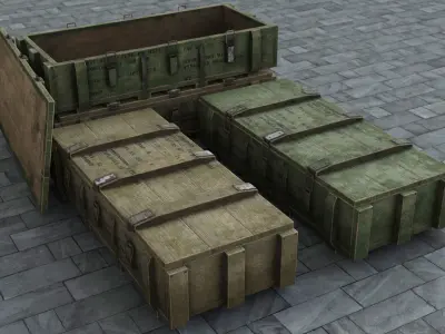 Ammo Boxes Low-poly 3D model get