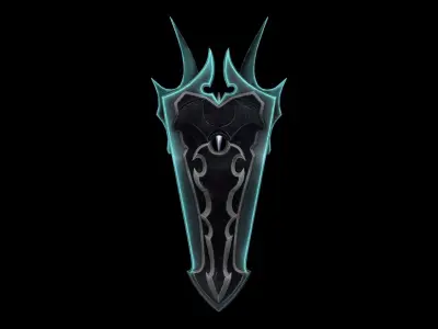 Dark Wings Shield Low-poly 3D model