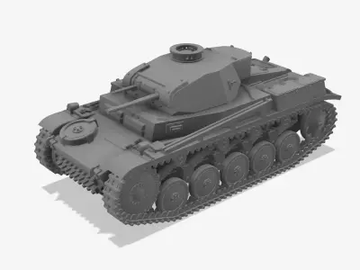 Panzerkampfwagen II Ausf F - Scale 1-100 3D print model