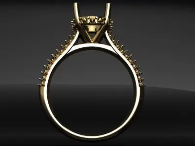 Solitaire Diamond Band Engagement Ring 7mm30 3D print model