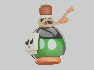Poison Potion 3D Illustration 3D model