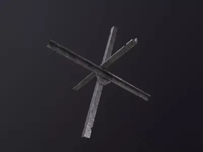 Tank Trap 3D Model Low-poly 3D model