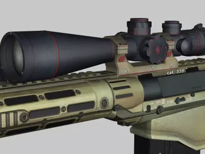 Sniper Denel 9NTW-20 Low-Poly 3D Model Low-poly 3D model