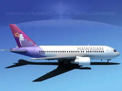 Boeing 767-200ER Hawaiian 3D model