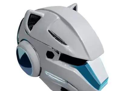 Futuristic SciFi Cat Eared Helmet 3D model