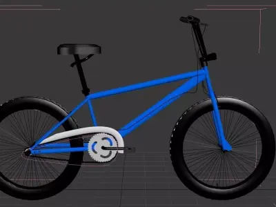 Bicycle bike in software Low-poly 3D model