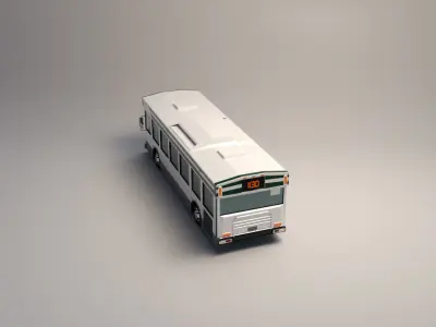 Low-Poly Cartoon City Bus Low-poly 3D model
