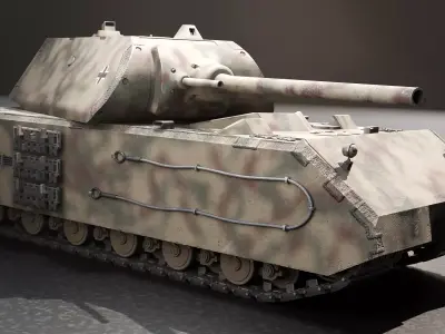 Panzer VIII Maus - German Heavy Tank Low-poly 3D model