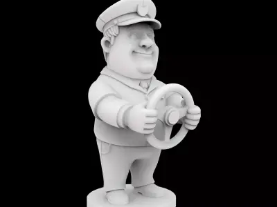 Bus Driver Cartoon Character 3D Printable Model 3D print model