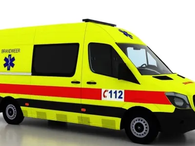 Mercedes Benz Sprinter L2H2 2015 Belgium Ambulance 3D model