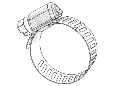 Hose Clamps 1 In 3D model