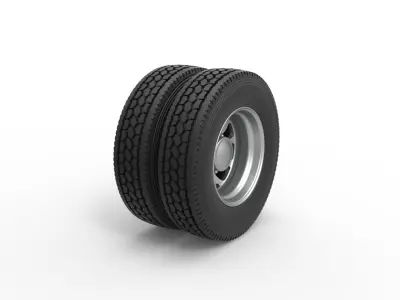 Rear custom wheel of semi truck Version 17 Scale 1 to 25 3D print model
