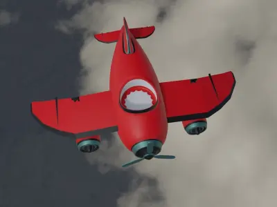 Small plane Low-poly 3D model