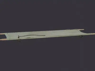 Military Stretcher Canvas Wooden Handles Low-poly 3D model