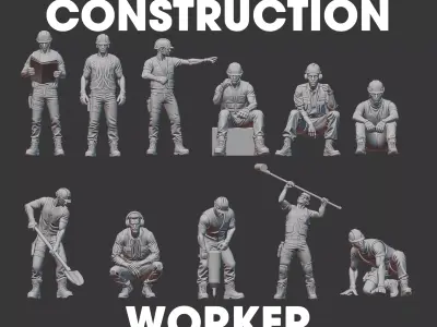 Construction Worker  Diorama Figure 3D print model