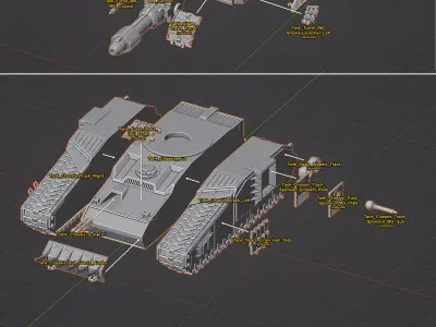 Automaton Annihilator Tank Modular 3D Printable 3D print model