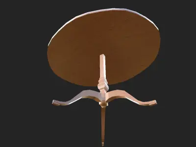 Varnished Mahogany Antique Table Low-poly game ready Low-poly 3D model