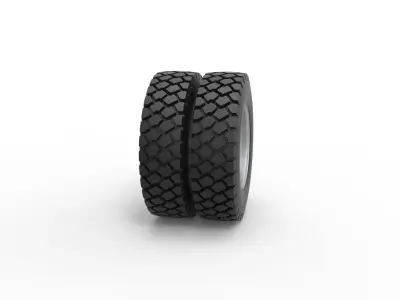 Military truck double wheel Scale 1 to 25 3D print model