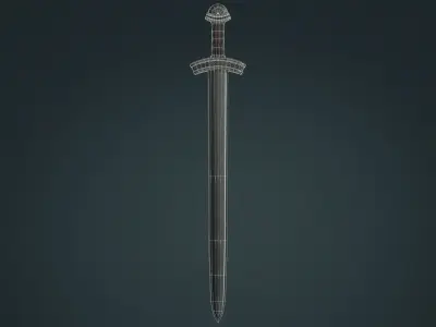 Viking Sword B - Fantasy Weapon Low-poly 3D model