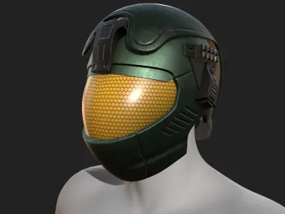 Helmet scifi military futuristic technology cyborg artfiction  Low-poly 3D model