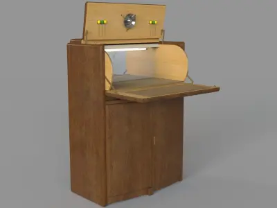 Vintage Bar Cabinet 3D model