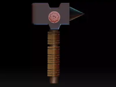 stylized fantasy battle hammer 3D model 3D model