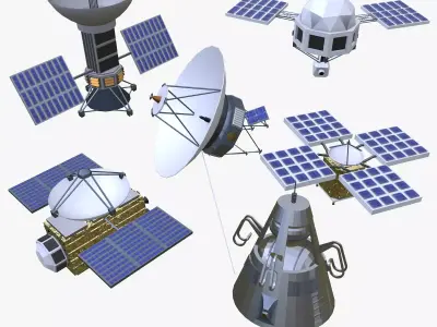 Space Probe Collection Low-poly 3D model
