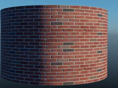 Red Brick Material Tileable HD 16bit Height Map Low-poly 3D model