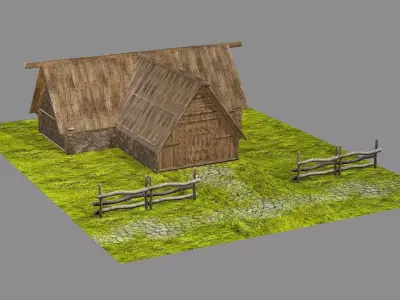 Medieval Viking House 06 Game Ready Low-poly 3D Model Low-poly 3D model
