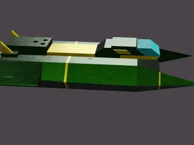 Spaceship 02F Low-poly 3D model