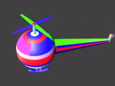 KIDS CARTOON helicopter  Free 3D model