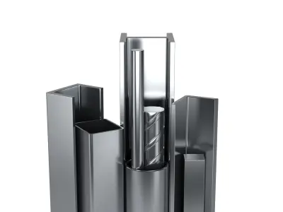 Metal profiles pipes and corners 3D model