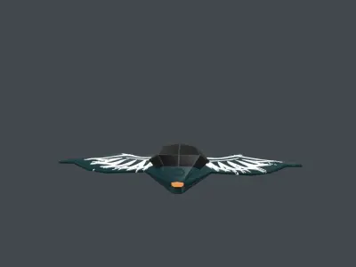 Spaceship philadelphia eagles logo Low-poly 3D model