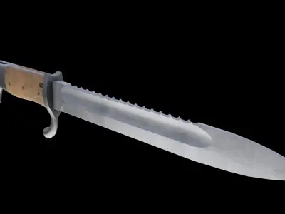 German bayonet Kurzes Seitengewehr 1898 kS98 Low-poly 3D model