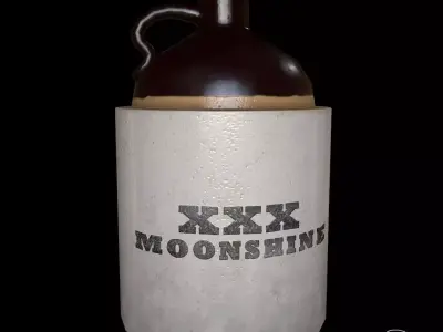 Moonshine Jug Low-poly 3D model