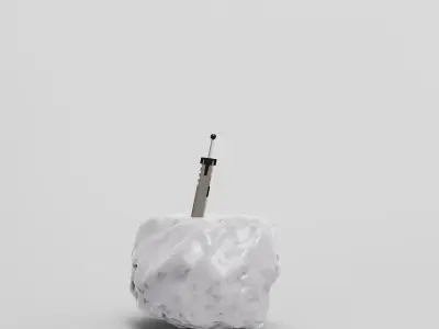 sword marble pen holder Free low-poly 3D model