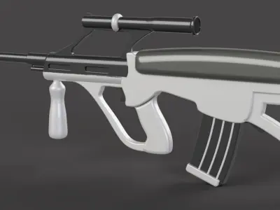 AUG Assault Rifle  Low - poly 3D model Low-poly 3D model