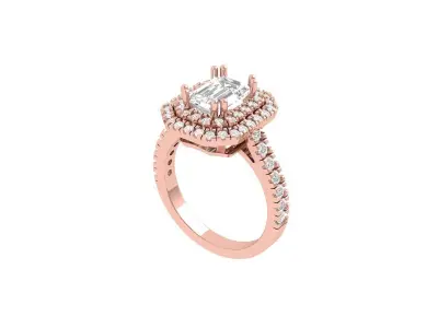 Emerald Solitaire Ring 3D print model 26