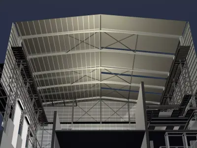 Industrial building in section cut 25i31 3D model