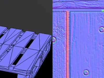 EUR Wood Pallet - Low-Poly Version  Low-poly 3D model