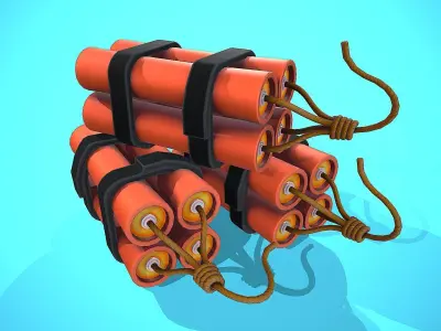 DYNAMITE CARTOON STYLIZED Low-poly 3D model