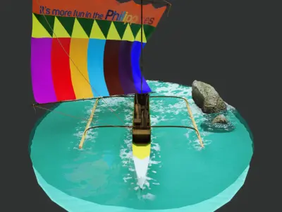 Zamboanga Vinta Boat Low-poly 3D model