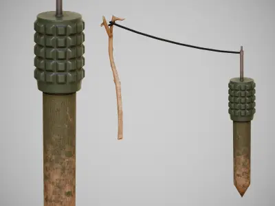 RUSSIA WW2 Explosive equipment Low-poly 3D model
