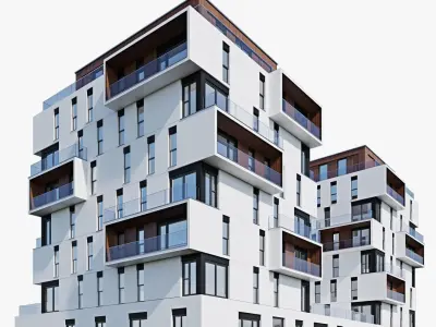 Modern residential building 5(1) 3D model