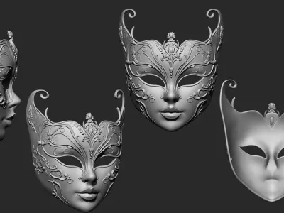 Masks IMM OBJ Brushes 40 in one vol 4 3D model