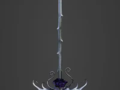 Melee weapon made in the style of a rose game ready Free 3D model