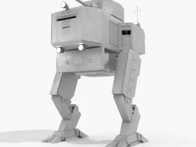 Panzer Mech Walker with RIG and LOWPOLY Default camo Low-poly 3D model