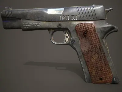 1911R1 Handgun  Rubber Version Low-poly 3D model