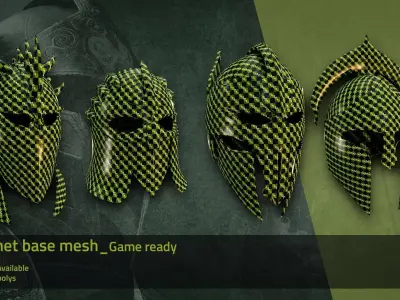 14 Warrior Helmet BASE MESH vol 01 Low-poly 3D model